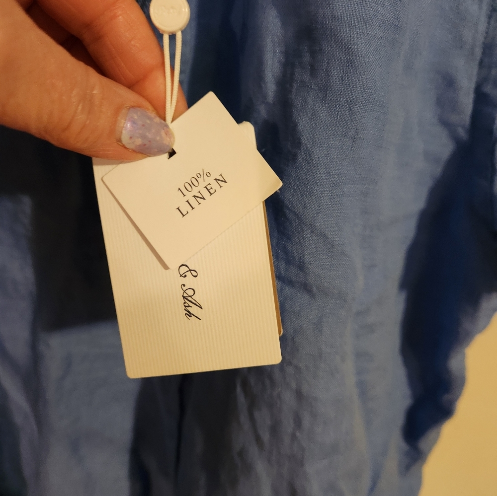 Men's linen shirt, size L - Picture 2 of 5